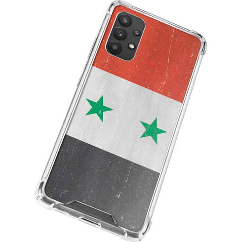 Syria Flag Distressed Galaxy A32 5G Clear Case